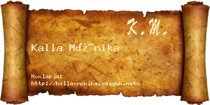 Kalla Mónika névjegykártya