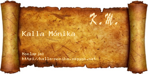 Kalla Mónika névjegykártya